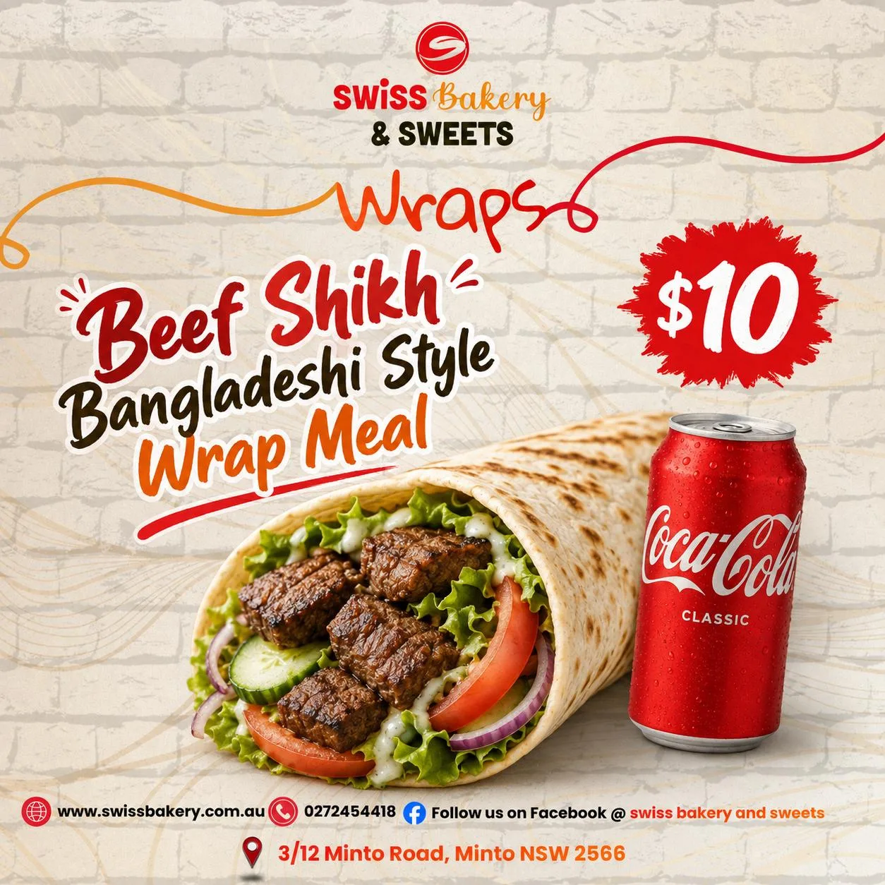 Beef Shikh Wrap Meal