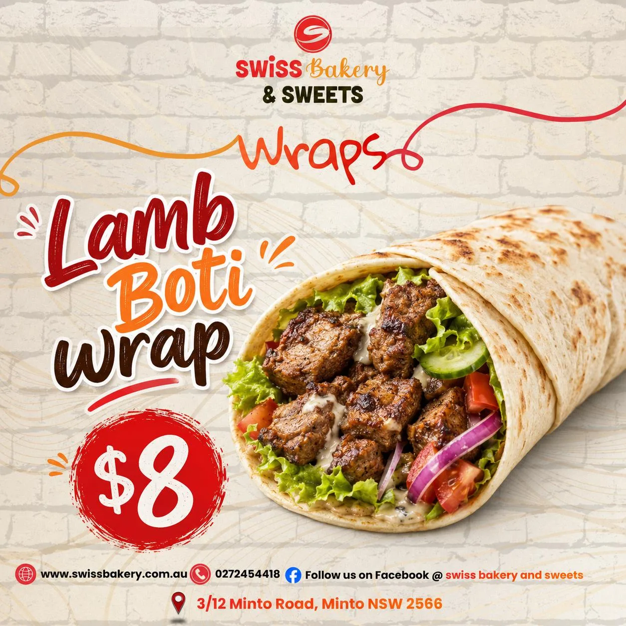 Lamb Boti Wrap